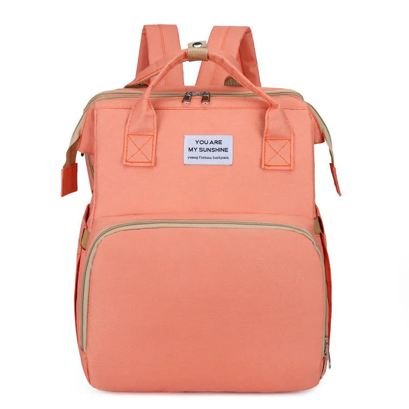 Lightweight Folding Mommy Backpack with Portable Crib