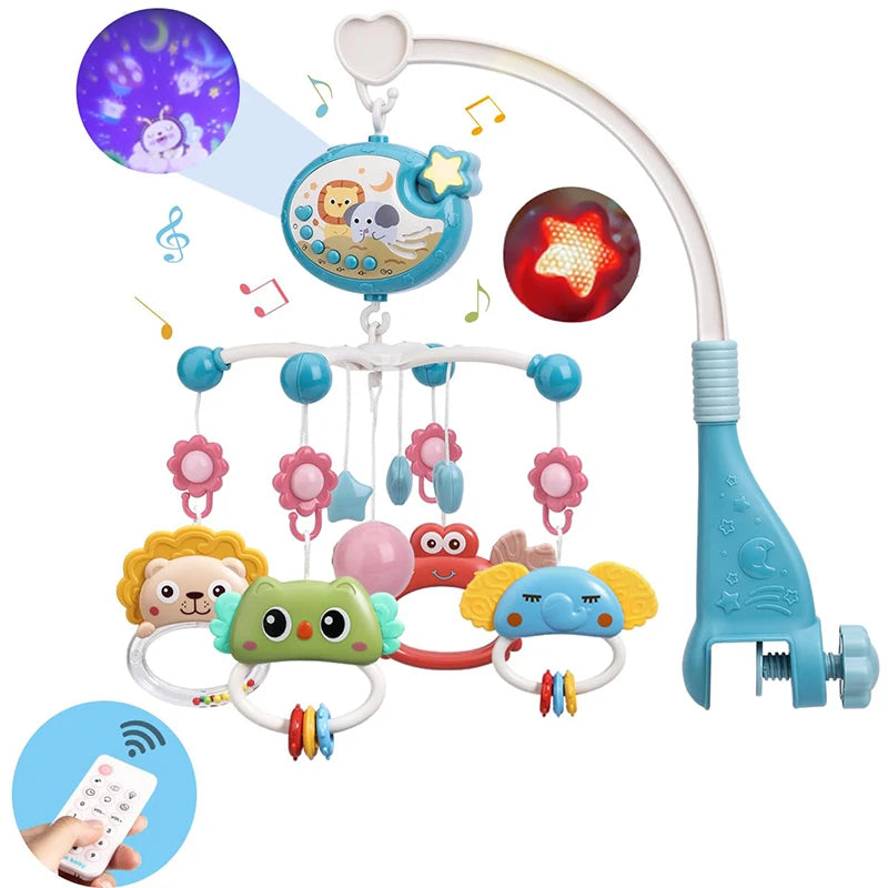 Musical Baby Crib Mobile with Lights & Remote