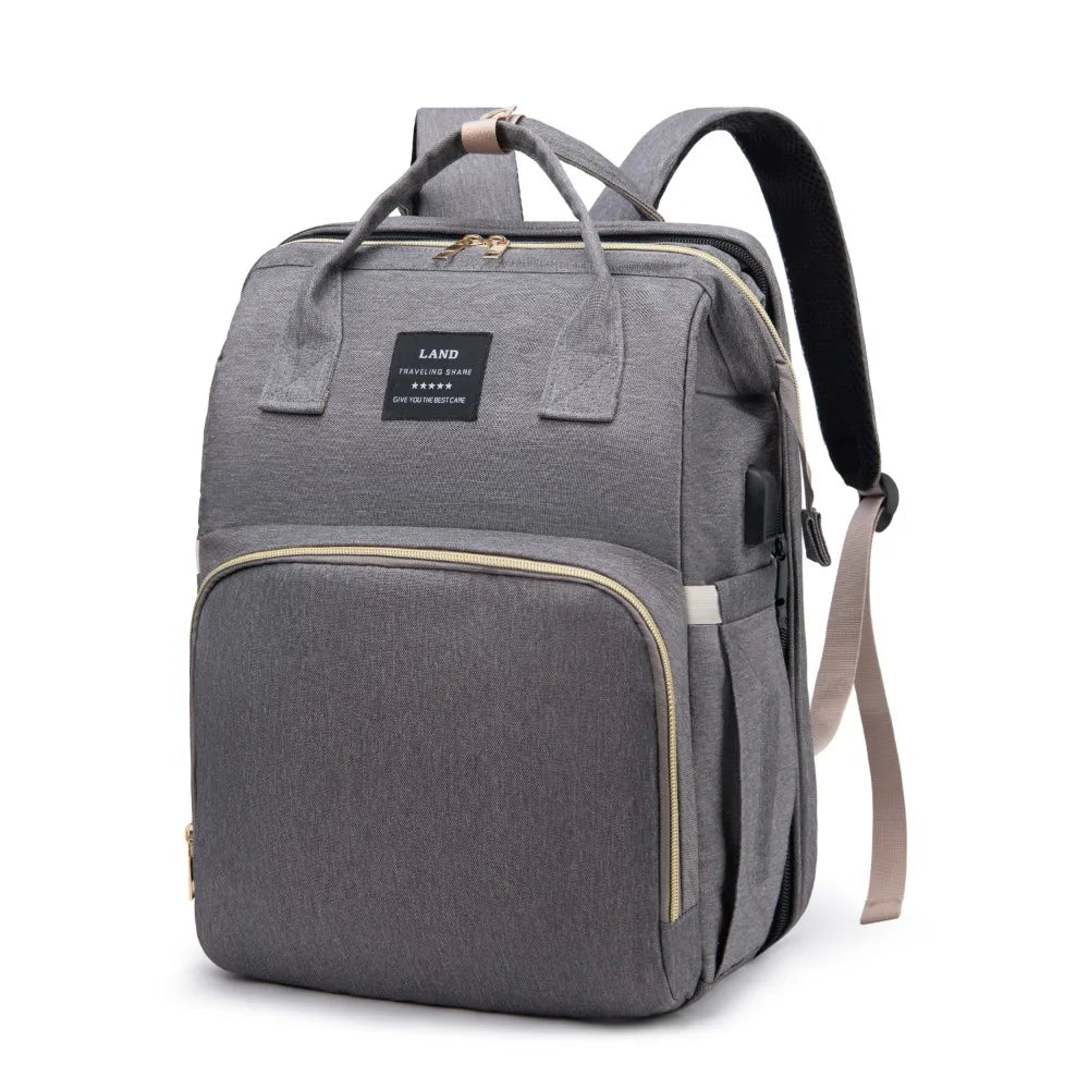 Lightweight Portable Mommy Bag with Foldable Crib
